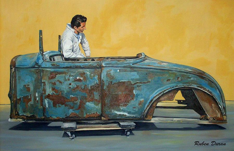 Hot Rod Painting - Blue Oxide by Ruben Duran