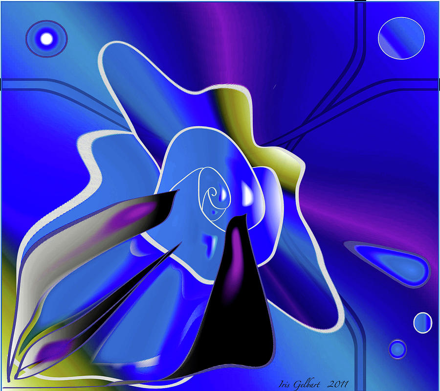 Blue Rose #1 Digital Art by Iris Gelbart
