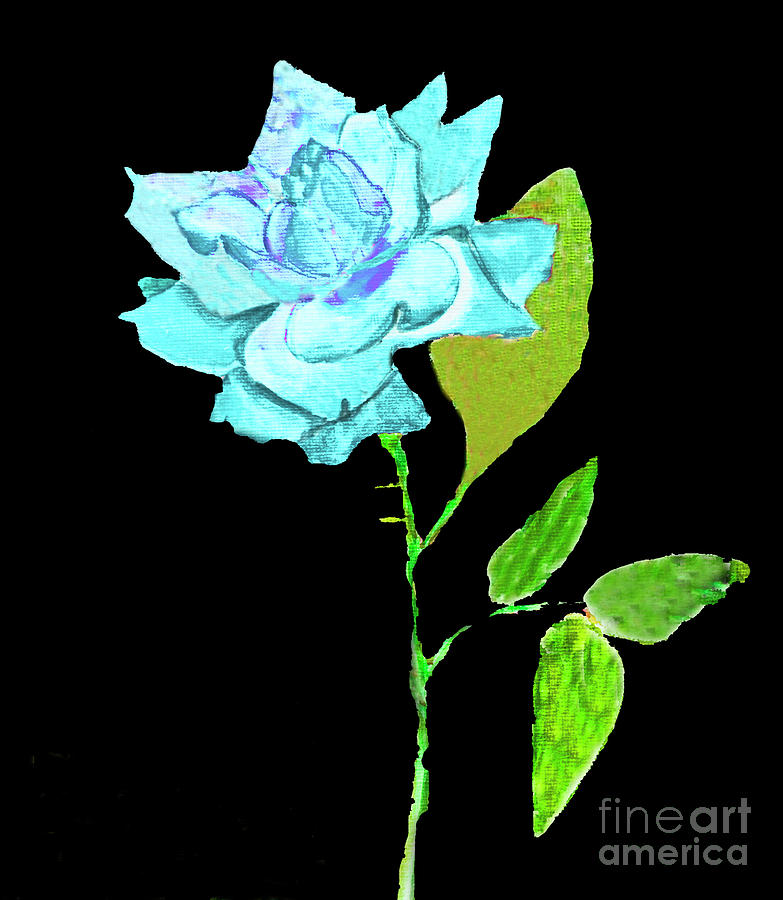 Blue Rose, painting #1 Painting by Irina Afonskaya