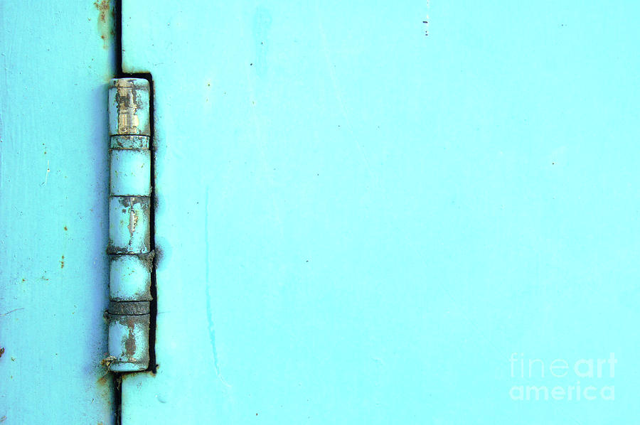 Blue rusty hinge #1 Photograph by Tom Gowanlock