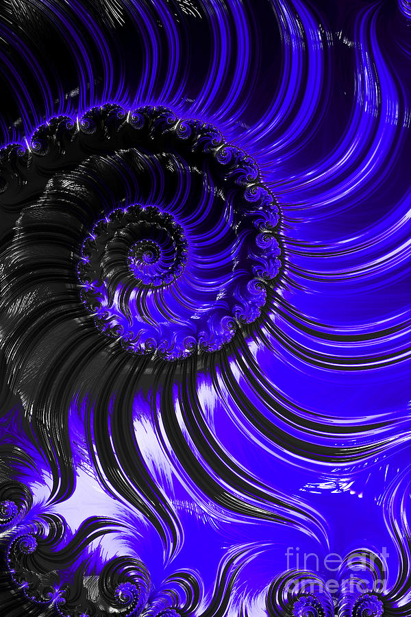 Abstract Digital Art - Blue #1 by Steve Purnell