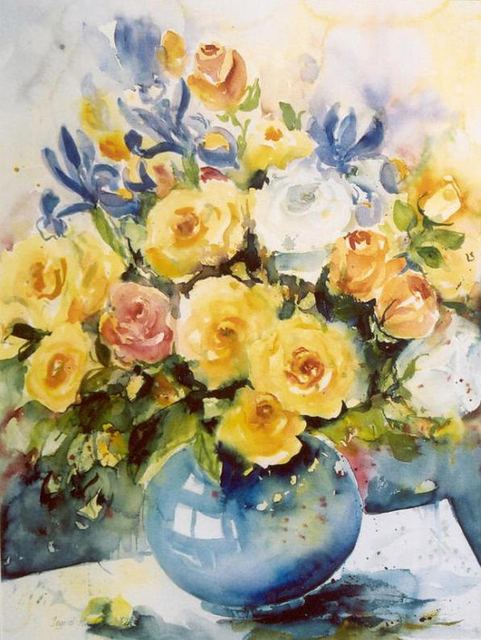 Blue Vase #1 Painting by Ingrid Dohm
