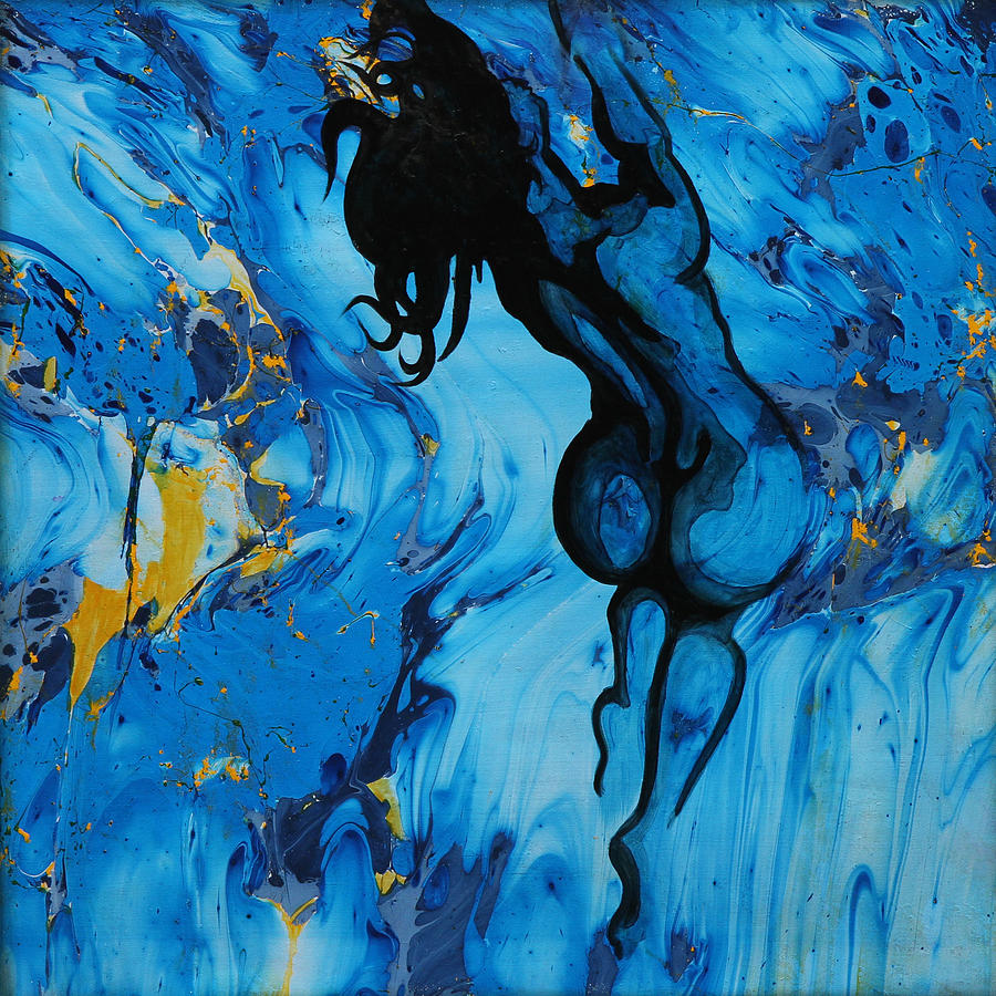 Abstract Nude Painting - Blue Water #1 by Pasquale Di maso