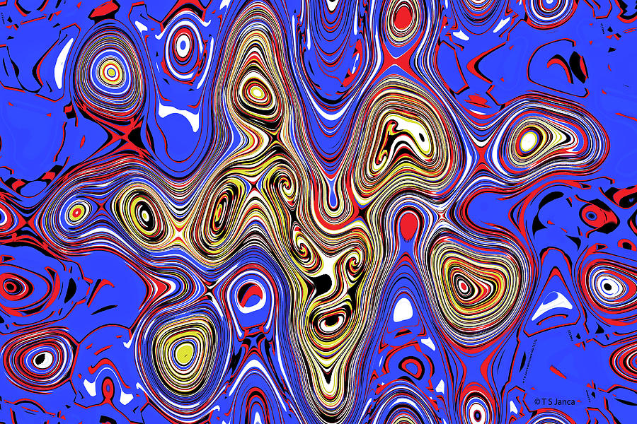 Blue White Red Yellow And Black #1 Digital Art by Tom Janca