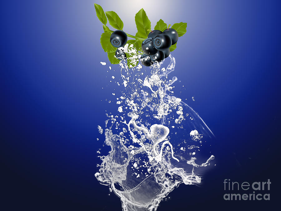 Blueberry Mixed Media - Blueberry Splash #1 by Marvin Blaine