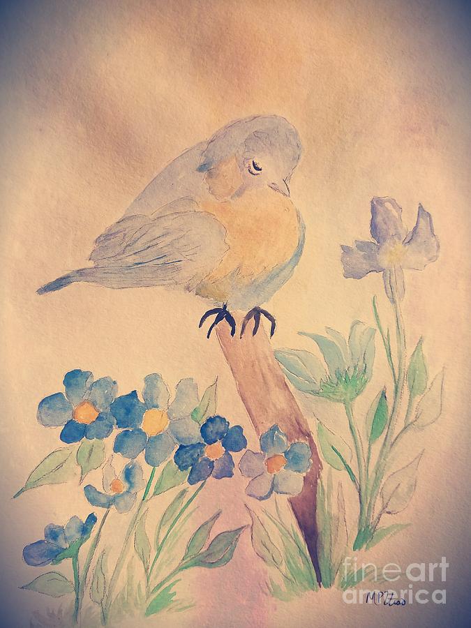 Bluebird #1 Painting by Maria Urso