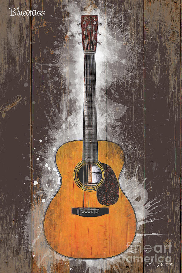 Bluegrass Guitar #1 Digital Art by Tim Wemple