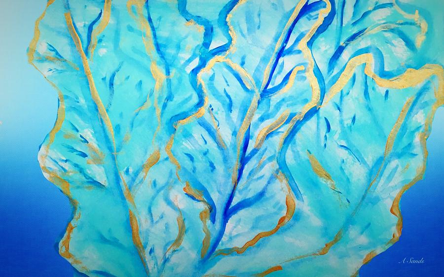 Bluesy Abstract #2 Painting by Anne Sands