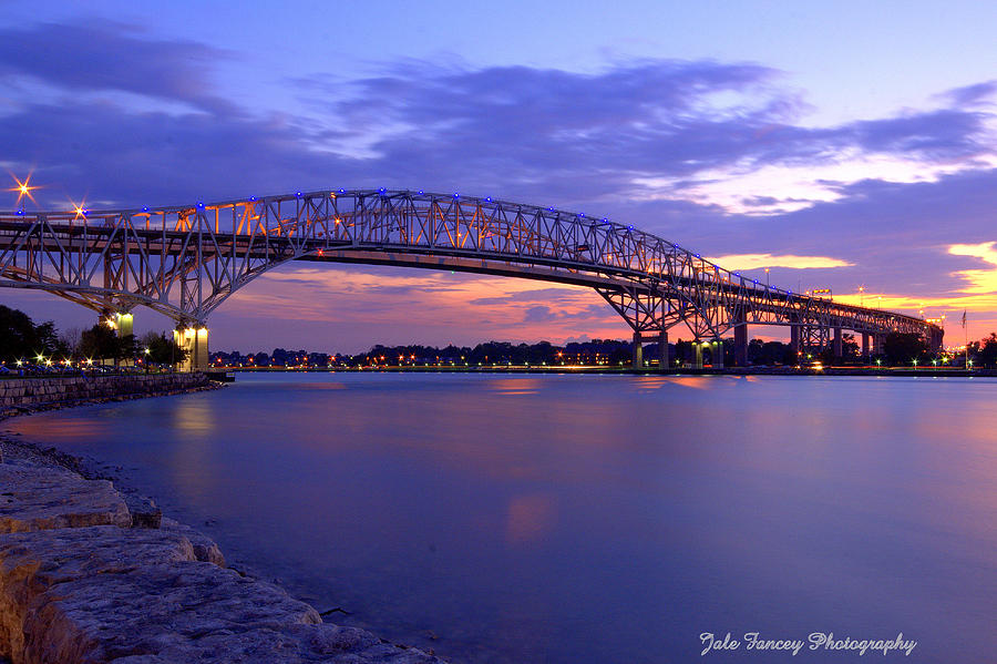 Bluewater Bridge at Sunset #1 Photograph by Jale Fancey