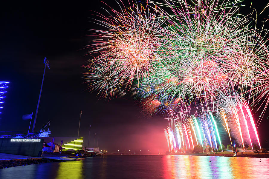 Boathouse Fireworks #1 Photograph by Ricky Barnard
