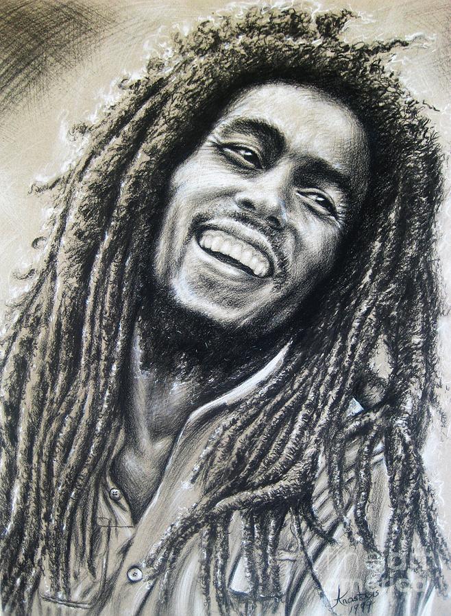 Guitar Still Life Painting - Bob Marley #1 by Anastasis  Anastasi