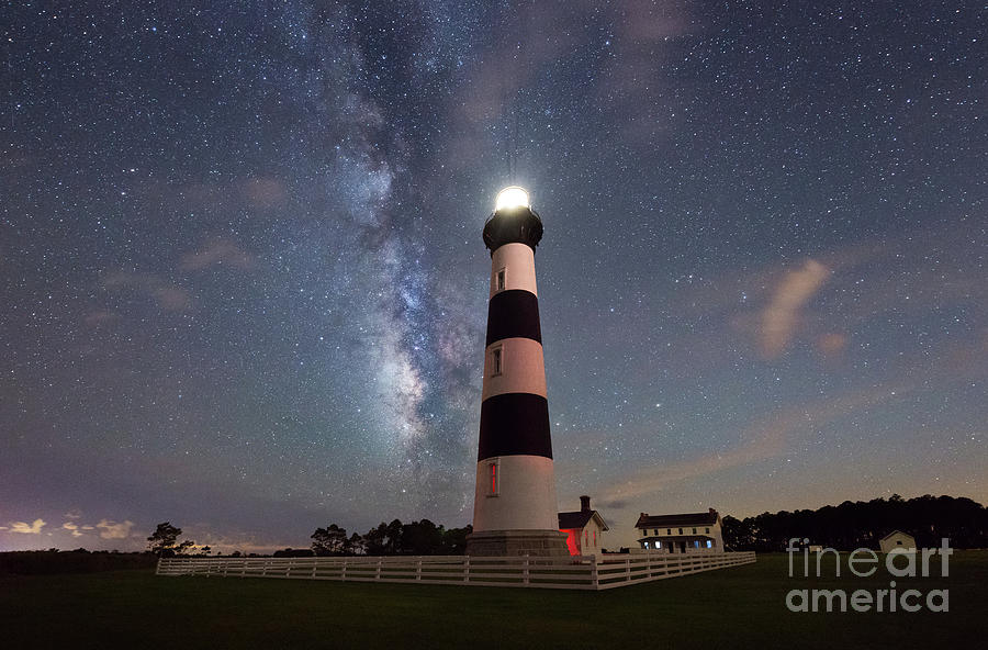 Bodie Island Light Milky Way #1 Photograph by Michael Ver Sprill