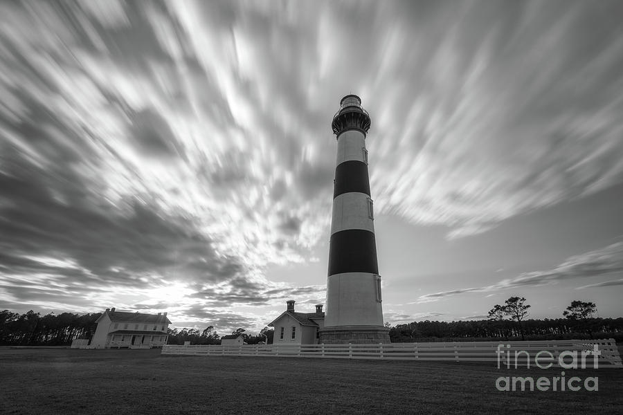 Bodie Island Lighthouse Cloudy Sunset  #1 Photograph by Michael Ver Sprill