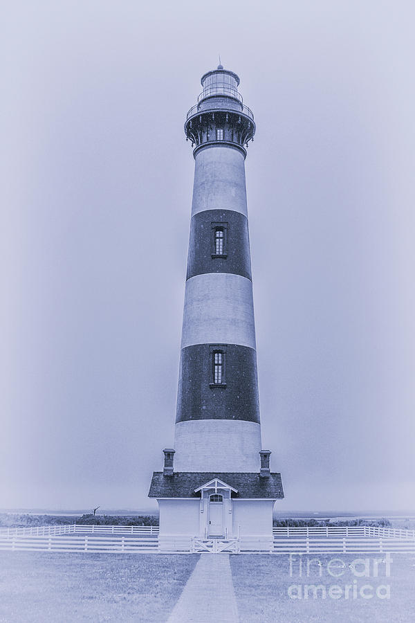 Bodie Island Lighthouse In Blue #1 Digital Art by Randy Steele