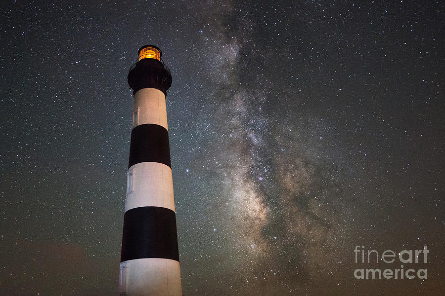 Bodie Island Lighthouse Milky Way #1 Photograph by Michael Ver Sprill