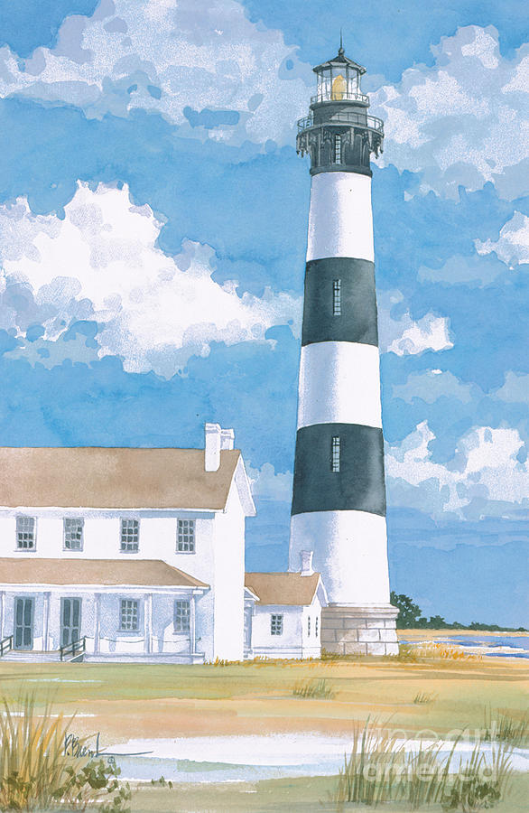 Lighthouse Painting - Bodie Island Lighthouse #1 by Paul Brent