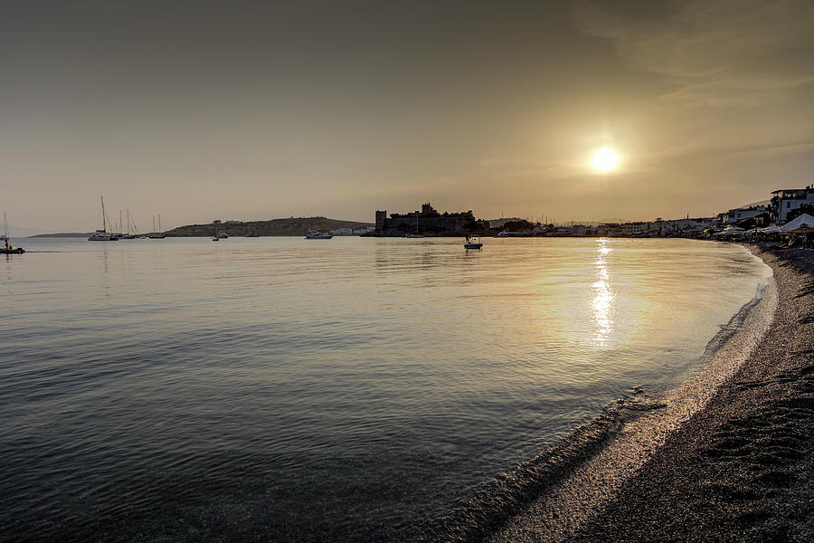 Bodrum Bay Sunset #1 Photograph by David Pyatt