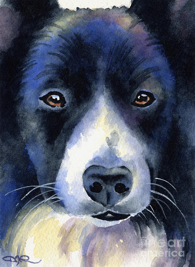 Dog Painting - Border Collie #5 by David Rogers