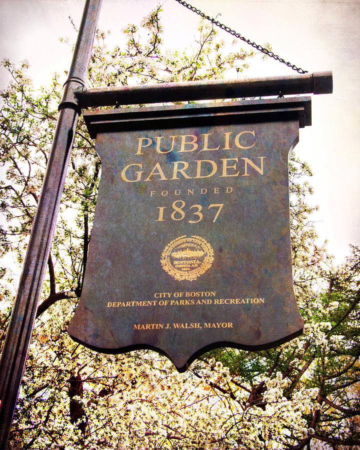 Boston Public Garden Sign #1 Photograph by Joann Vitali