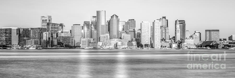 Boston Photograph - Boston Skyline Black and White Picture #1 by Paul Velgos