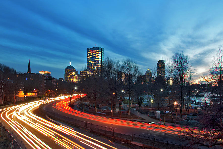Boston Skyline from Storrow Drive #1 Photograph by Joann Vitali