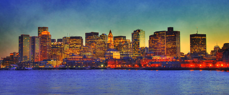 Boston Photograph - Boston Skyline Sunset #1 by Joann Vitali