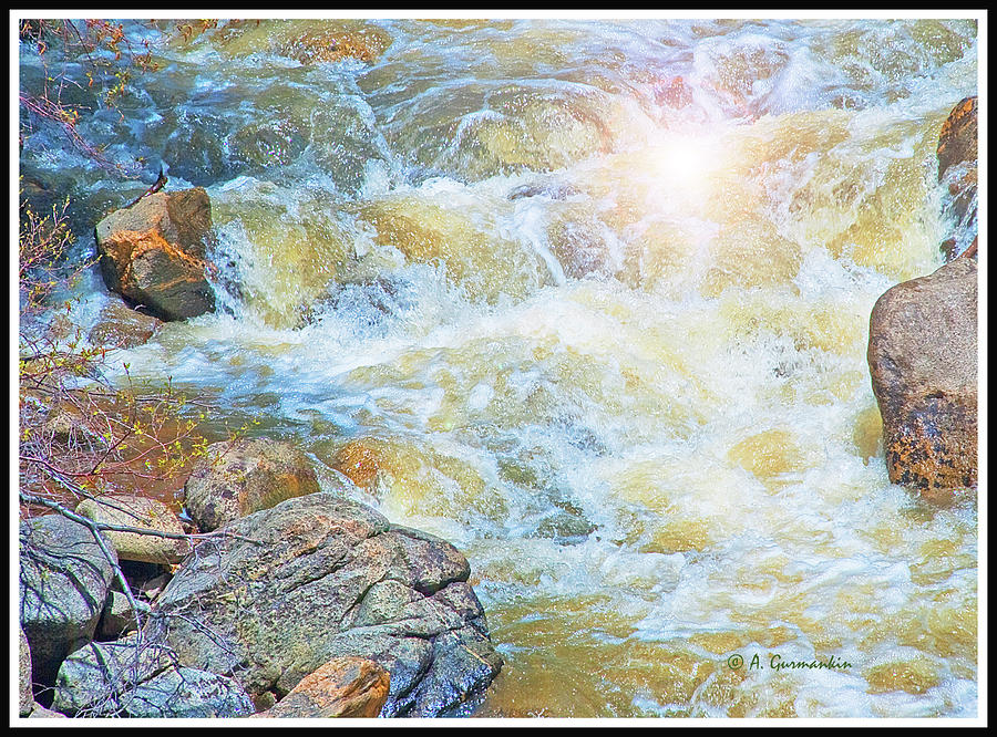 Boulder Creek Rapids, Colorado, Digital Art #1 Photograph by A Macarthur Gurmankin