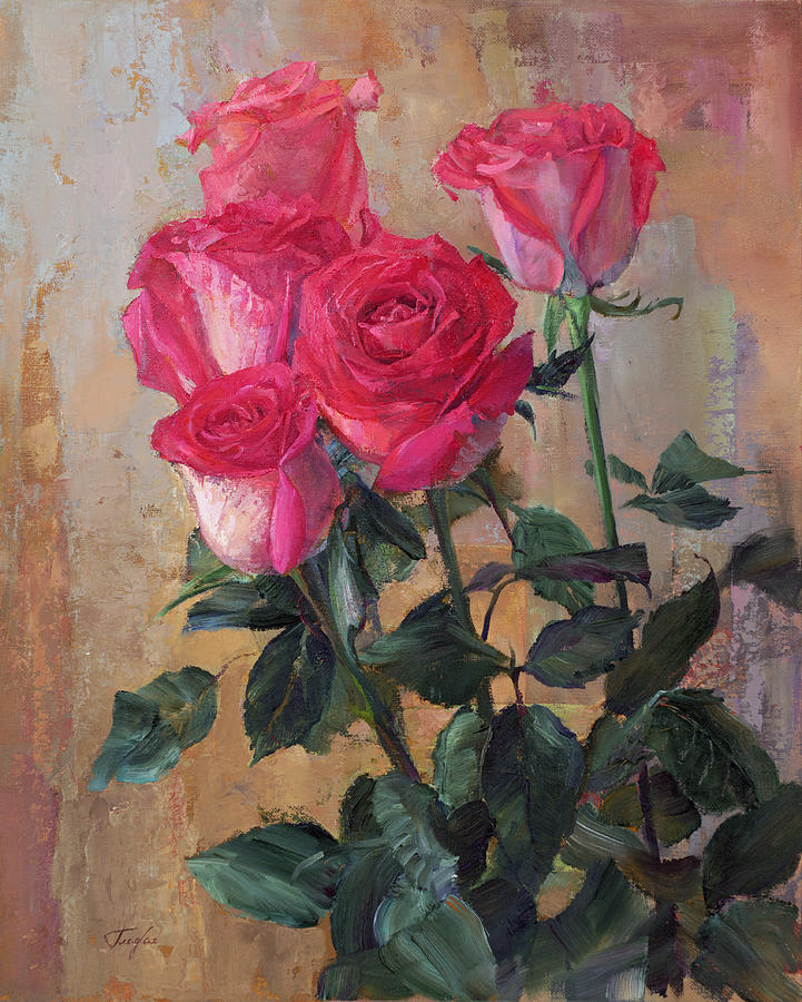 Bouquet of roses Painting by Galina Gladkaya - Fine Art America