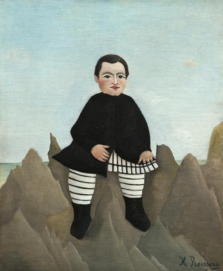 Boy On The Rocks #1 Painting by Henri Rousseau