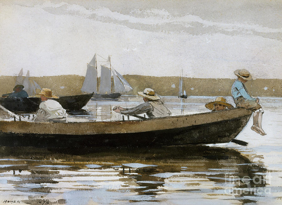 Winslow Homer Painting - Boys in a Dory, 1873  by Winslow Homer