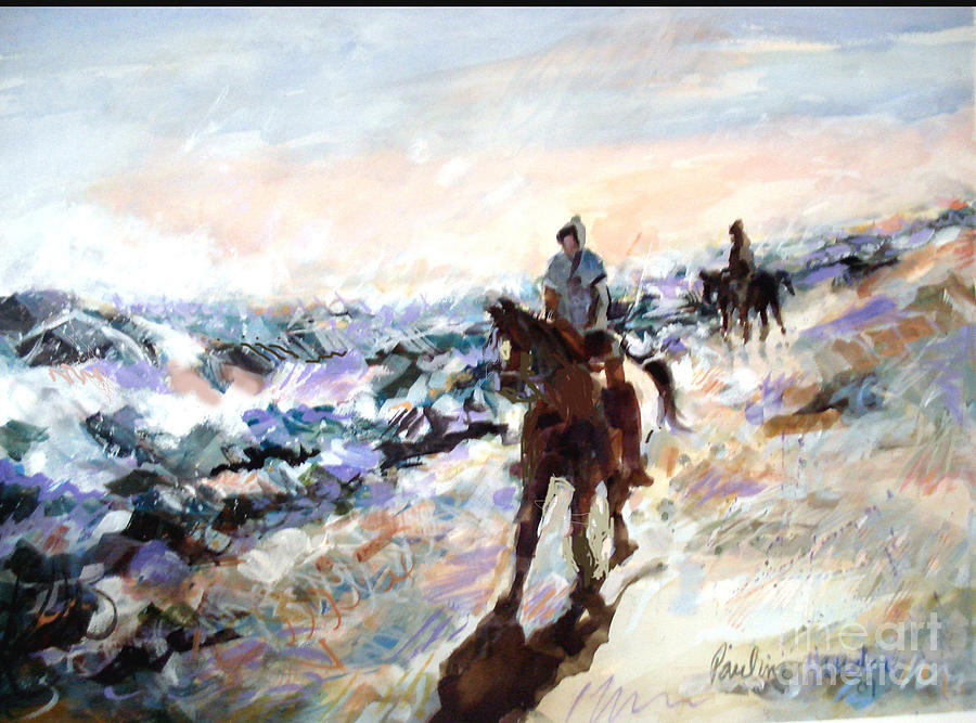 Horse Painting - Bracing #1 by Pauline Hauder