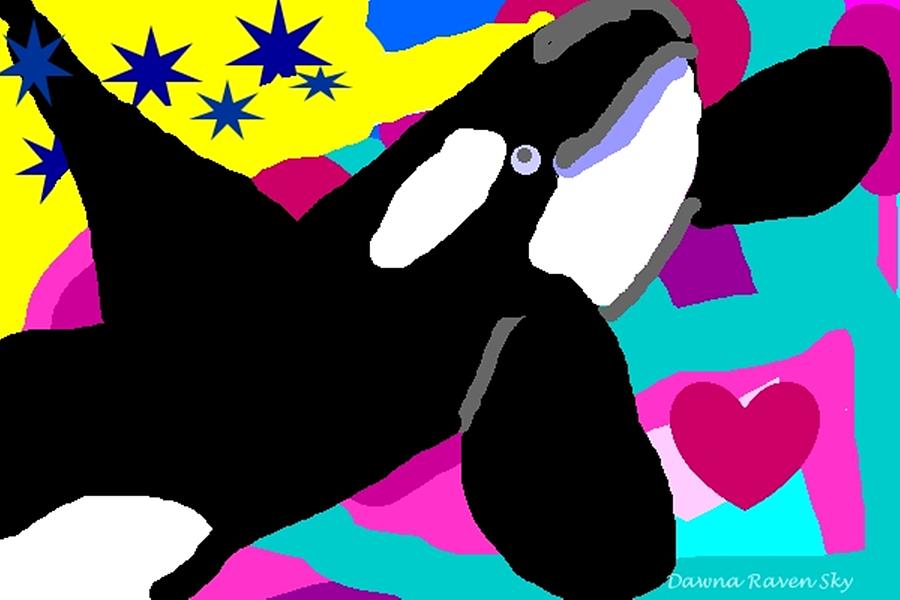 Whale Digital Art - breach up for Love #1 by Dawna Raven Sky