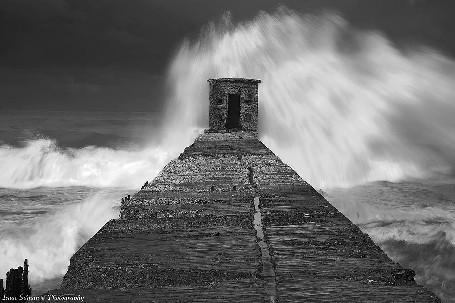 Winter Photograph - Breakwater In A Storm #1 by Isaac Silman