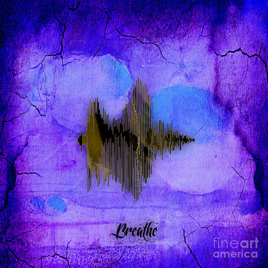 Music Mixed Media - Breathe Spoken Soundwave #7 by Marvin Blaine