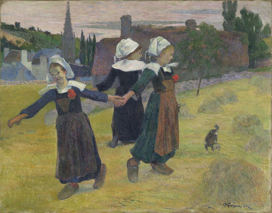Paul Gauguin Painting - Breton Girls Dancing - Pont-aven #1 by Paul Gauguin