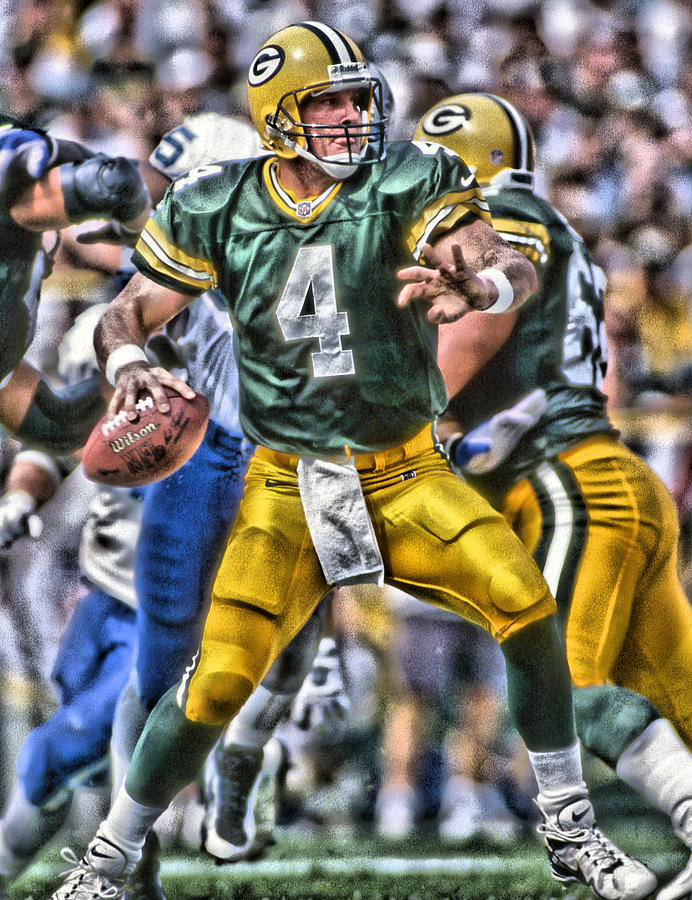 Brett Favre Green Bay Packers 2 Zip Pouch by Joe Hamilton - Fine Art America