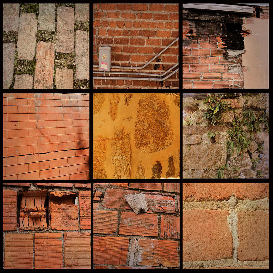 Bricks Collage  #2 Digital Art by Cathy Anderson