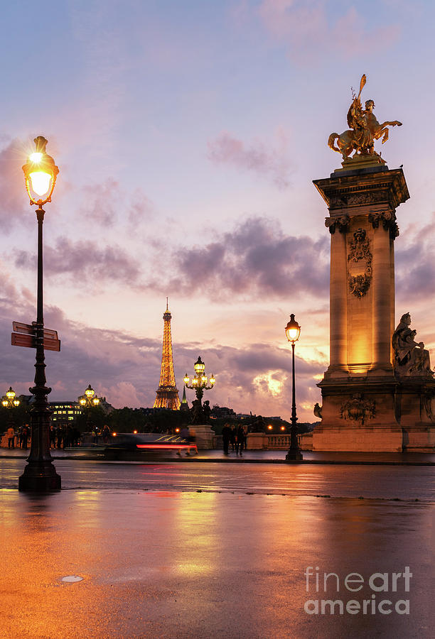 Bridge of Alexandre III and Eiffel Tower Photograph by Anastasy Yarmolovich