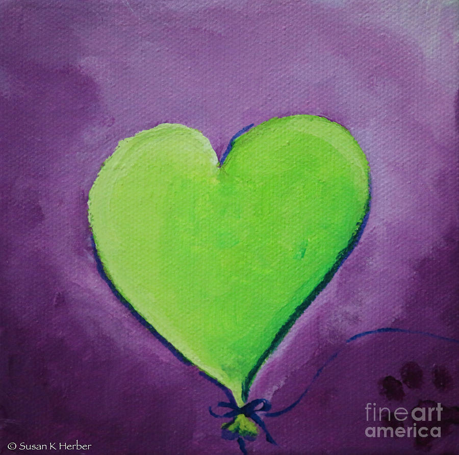 Bright Heart #1 Painting by Susan Herber