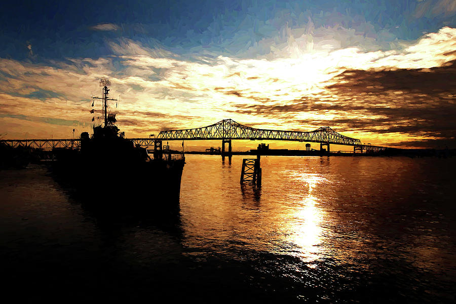 Bright Time on the River - digital painting Photograph by Scott Pellegrin
