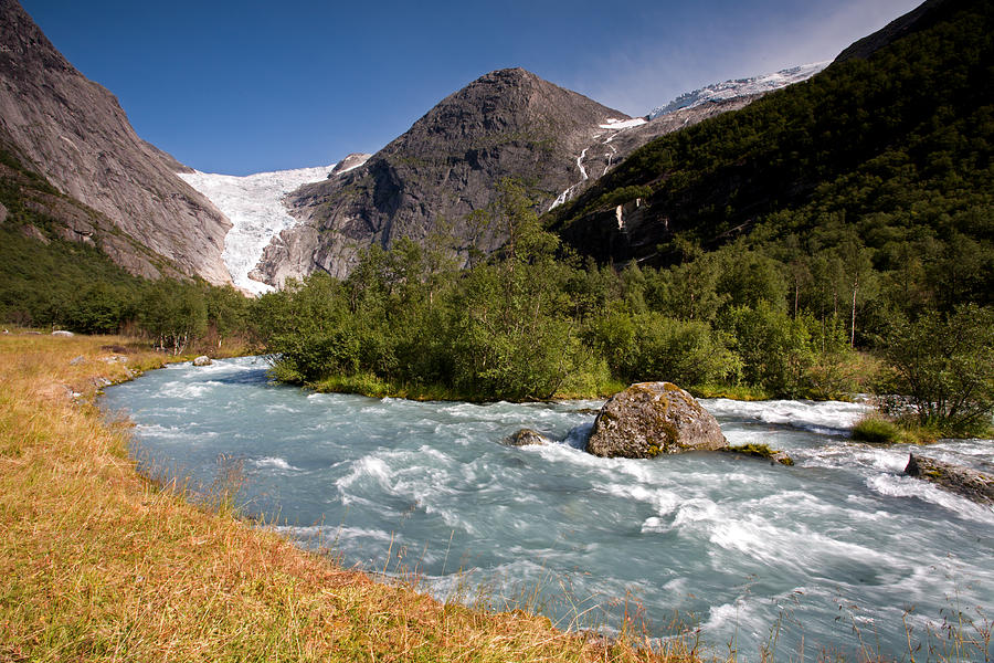 Briksdal Glacier Melting Waters #1 Photograph by Aivar Mikko