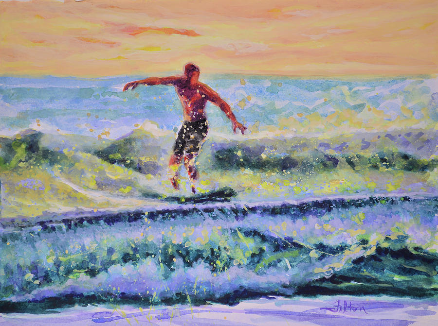 Brilliant morning surf #2 Painting by Julianne Felton