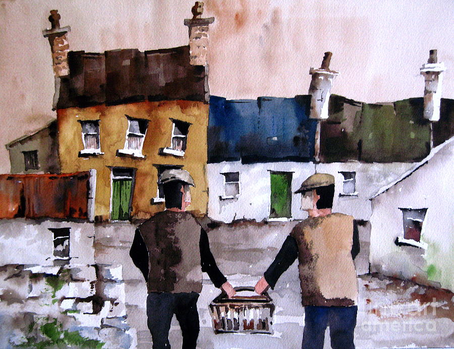 F 702  Bringing home the catch.. Painting by Val Byrne