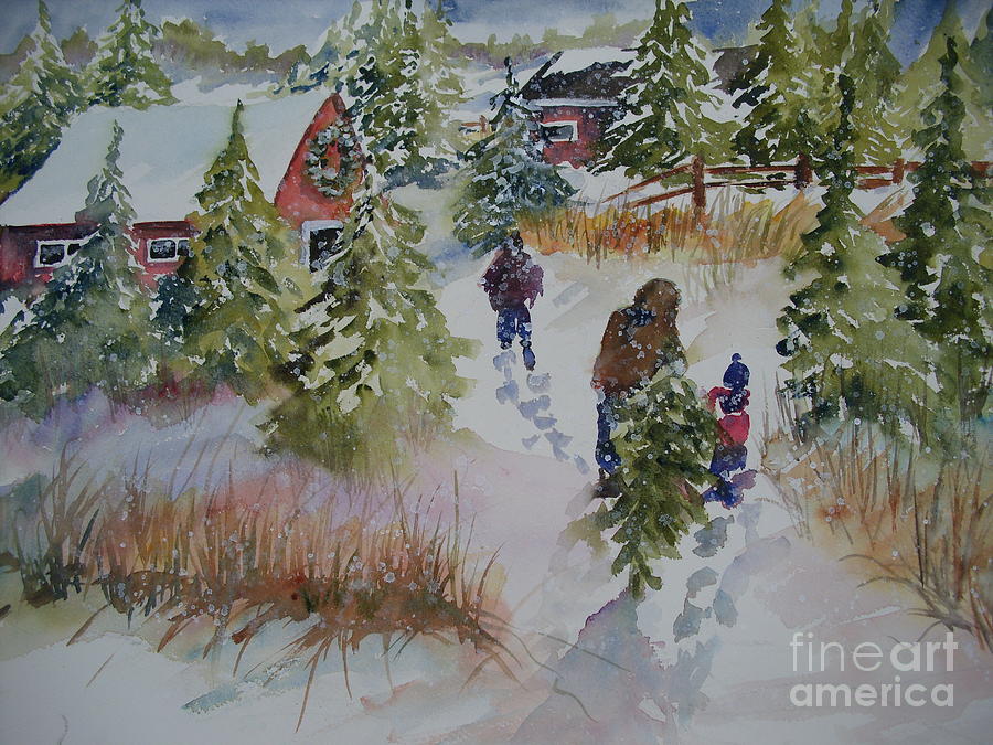 Bringing In the Tree #1 Painting by Sandra Strohschein