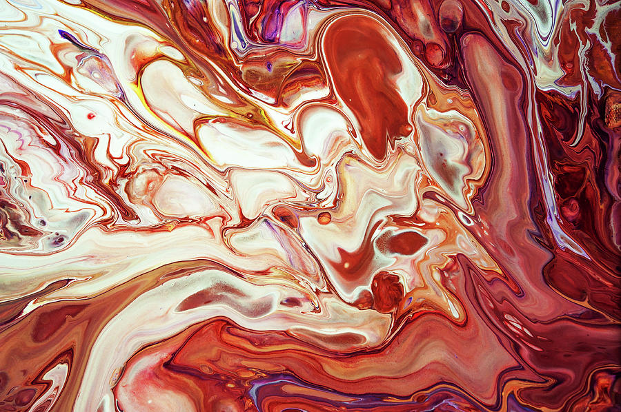 Abstract Photograph - Bringing Into Life Fragment 5. Fluid Acrylic Painting by Jenny Rainbow