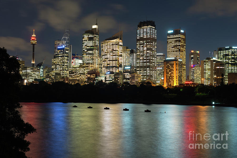 Sydney Skyline after dark Photograph by Andrew Michael