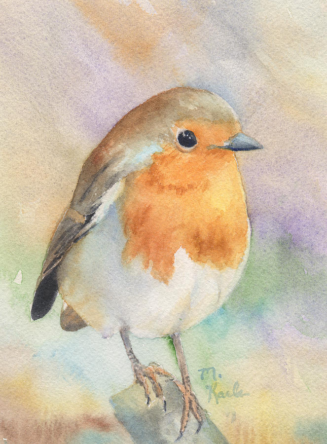 British Robin Painting by Marsha Karle