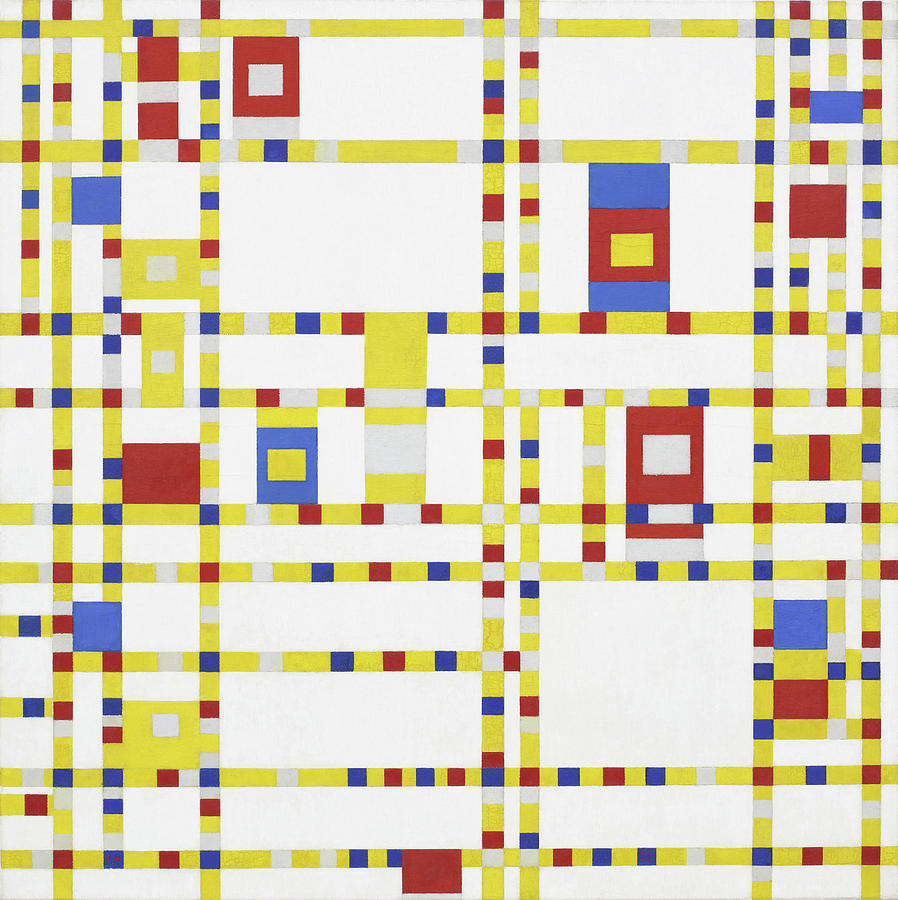 Primary Colors Painting - Broadway Boogie Woogie #1 by Piet Mondrian