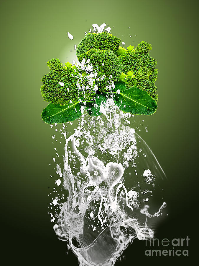 Broccoli Splash #1 Mixed Media by Marvin Blaine