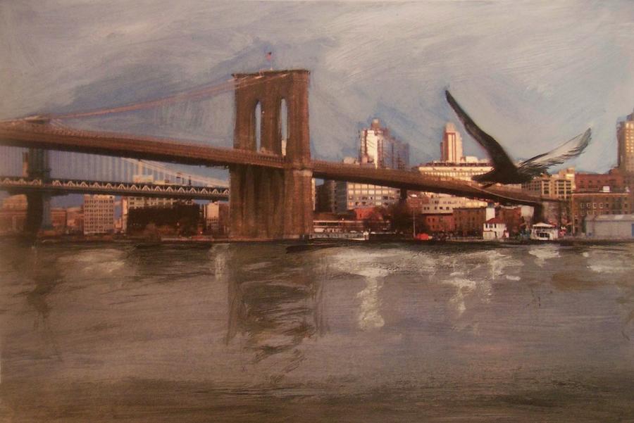 Brooklyn Bridge Painting - Brooklyn Bridge #1 by Anita Burgermeister